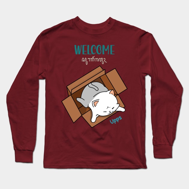 Welcome! The first time kitten came to the house Long Sleeve T-Shirt by Athikan